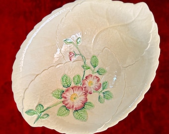 Vintage Carlton Ware Wild Rose Leaf Dish, vintage 1930s England