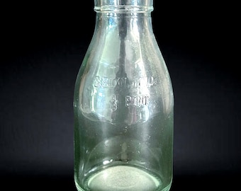 Vintage 1960s South Australian clear glass school milk bottle