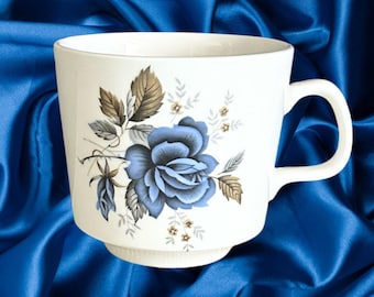 Vintage 1970s blue rose made in Australia replacement orphan bone china tea cup