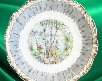 Royal Albert Silver Birch vintage 1940s replacement orphan saucer