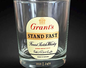 Grants Scotch Whiskey 1959 vintage reproduction drinking glass