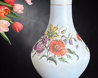 Flora Keramiek Gouda Holland mini 8cm pale blue bisque porcelain bud vase vintage 1970s