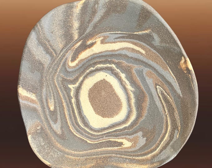 Featured listing image: Ingrid Waterson vintage 1990s Northern Territory studio pottery bisque multi clay 18cm decorative plate