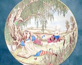 Georges Boyer Limoges Alice in Wonderland Alice and the White Rabbit limited edition collectible porcelain plate by Sandy Nightingale