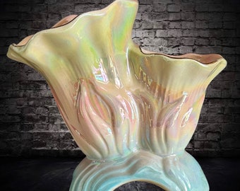Vintage 1960s pastel rainbow lusterware 12cm epergne bud vase
