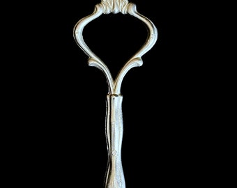 Art Deco era heavy zinc alloy 13.5cm cake serving plate screw in handle