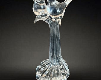 Balos art glass vintage 1990s kissing lovebirds hand blown figurine