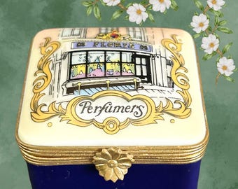 Vintage Limoges Porcelain Ring Box: Dubarry Perfume Trinket, 1970s