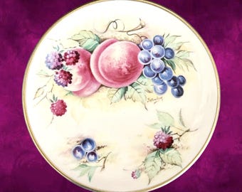 Staffordshire Crown Fine Bone China England Orchard's Glory vintage 1970s pin trinket dish