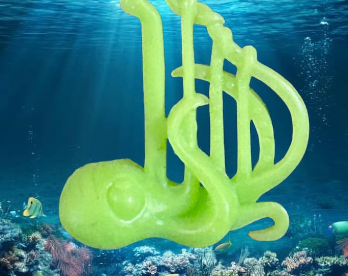 Featured listing image: Kelloggs Neptune & his Seabed Serenaders Octopus green cereal toy vintage 1960s