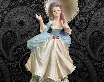 Lefton Collette vintage 1960s ceramic Victorian Lady planter pattern 2978