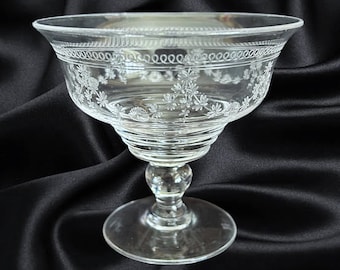 Stuart Crystal footed glass comport dessert bowl vintage 1920s