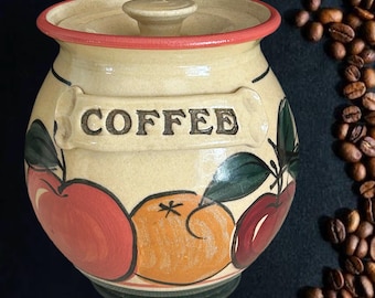 Beech Mountain Pottery Handcrafted in Australia stoneware coffee jar with lid vintage 1980s