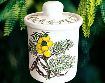 Taurus Ceramics Empangeni KwaZulu Africa Flora vintage 1990s small mustard condiments pot