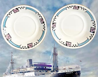 Adelaide Steamship Company vintage 1960s dining room mini bone china replacement orphan saucers made in England