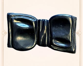 1930s vintage lucite black bow Art Deco brooch