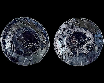 Kosta Boda Tropic small 18cm glass plates designed by Gunnel Sahlin made in Sweden 1980s original box
