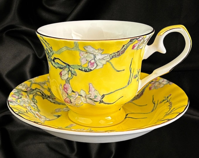 Featured listing image: Vintage T2 apple blossom yellow bone china cup and saucer duo