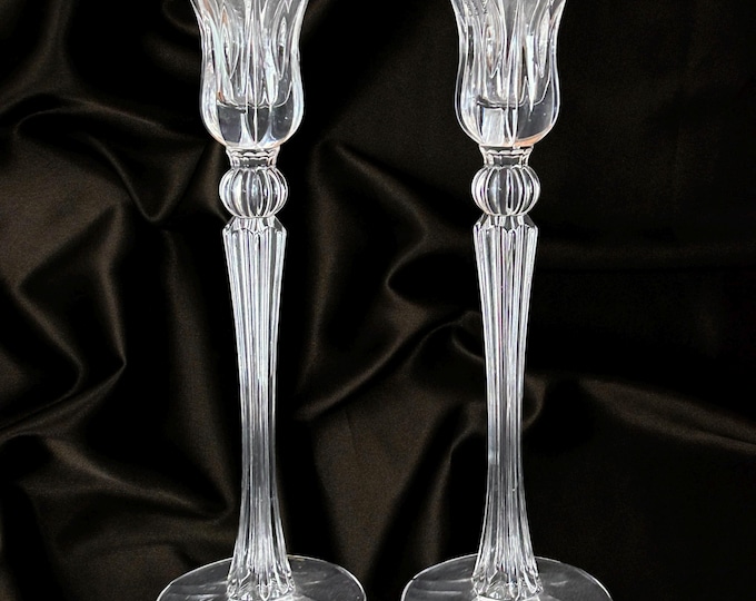 Featured listing image: Marquis by Waterford Sheridan crystal candleholders vintage 1990s