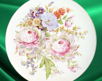 Sophienthal Germany vintage 1980s decorative bone china floral plate
