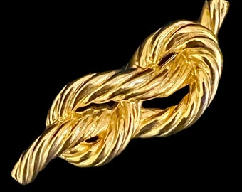 1980s rich goldtone 6cm infinity knot brooch