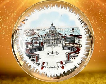 The Vatican vintage 1960s decorative Italian Basilica di San Pietro 15cm hanging display plate