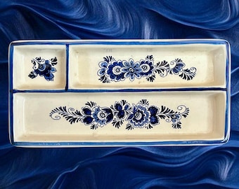 Gist Brocades vintage 1970s Dutch Delft Blue ware promotional ring key trinket dish