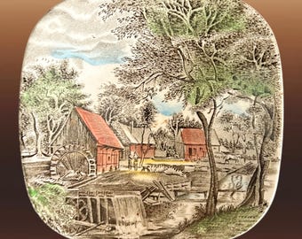 Johnson Brothers Millstream Brown vintage 1960s pin, ring or trinket dish made in England