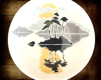 Vintage Franklin Mint Mini Porcelain Plate, Highland Fine China Scotland, 1980s