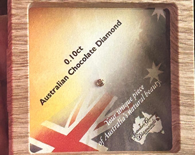 Featured listing image: Argyle Mine Australian Chocolate Diamond 0.10ct loose gemstone in original box with certificate