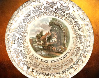 BCM Lord Nelson Ware Constable Valley Farm vintage 1940s serving bowl