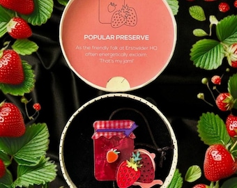 Erstwilder Popular Preserve by Sally Land acrylic brooch original box