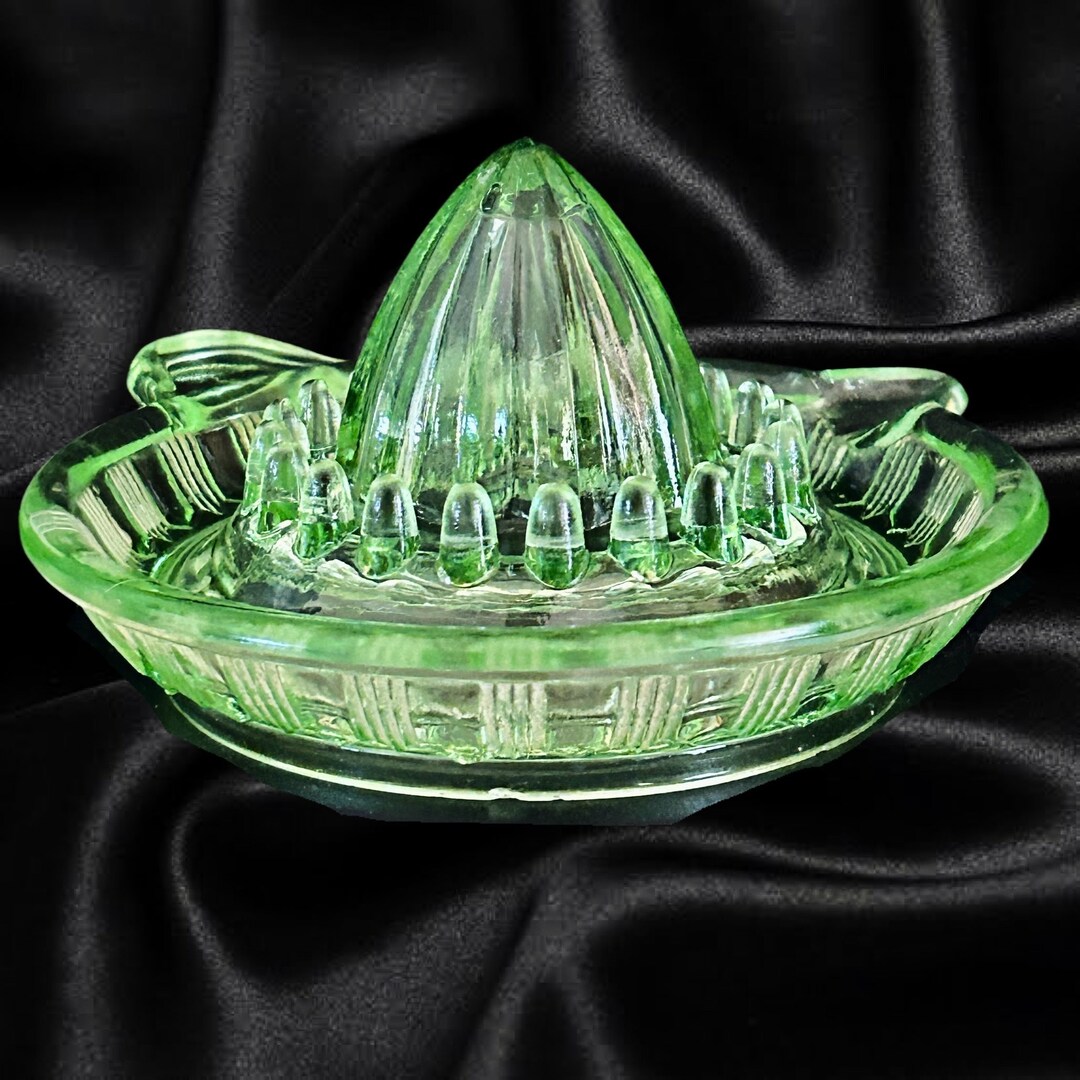 Art Deco Era Vintage Green Depression Glass Citrus Juicer Etsy