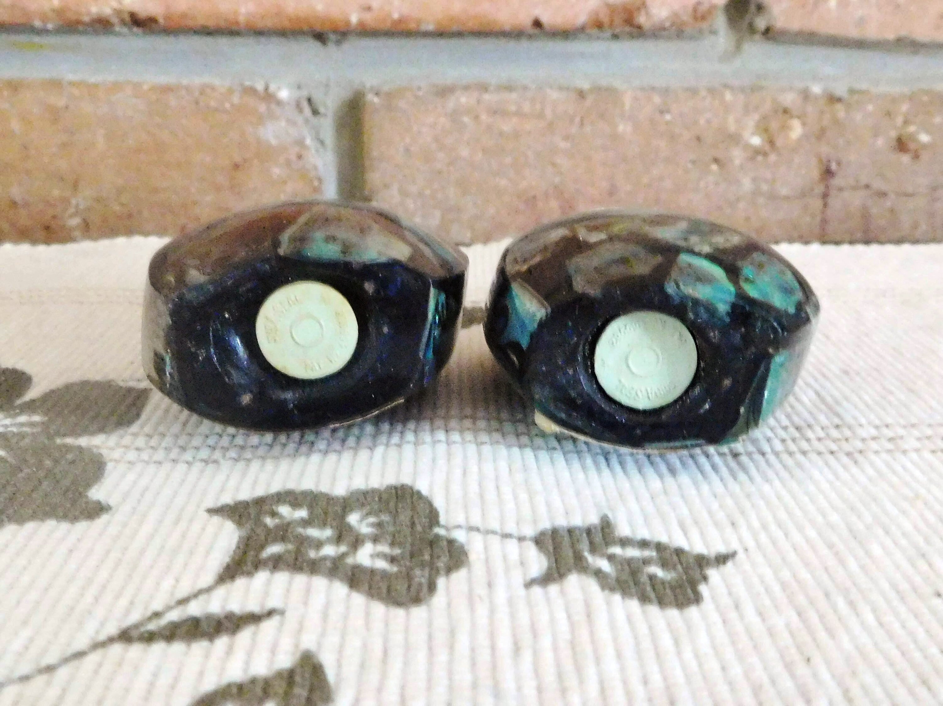 Fiordland New Zealand paua shell salt and pepper condiments shakers