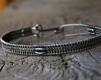 Iolite//925 Sterling Silver Bangle
