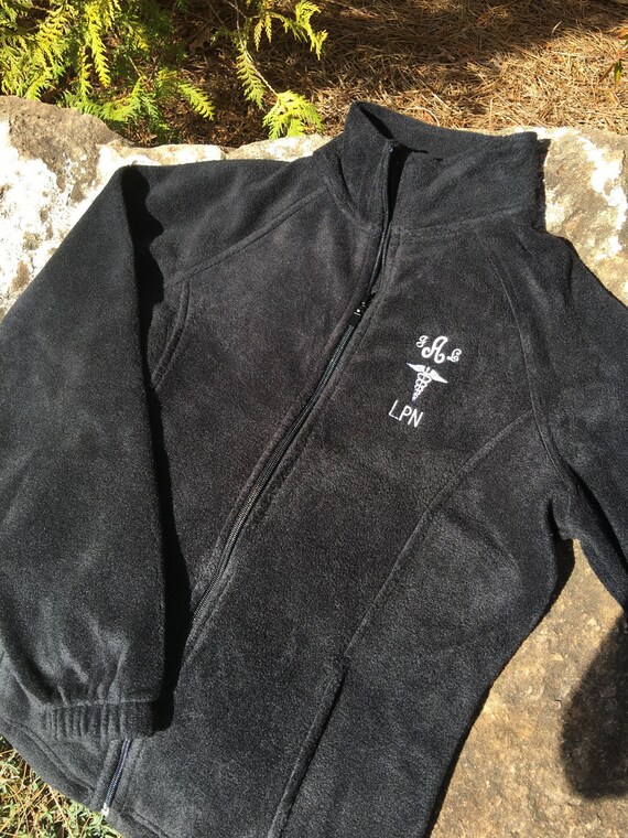 Personalized LPN Jacket RN Jacket CNA Black Fleece