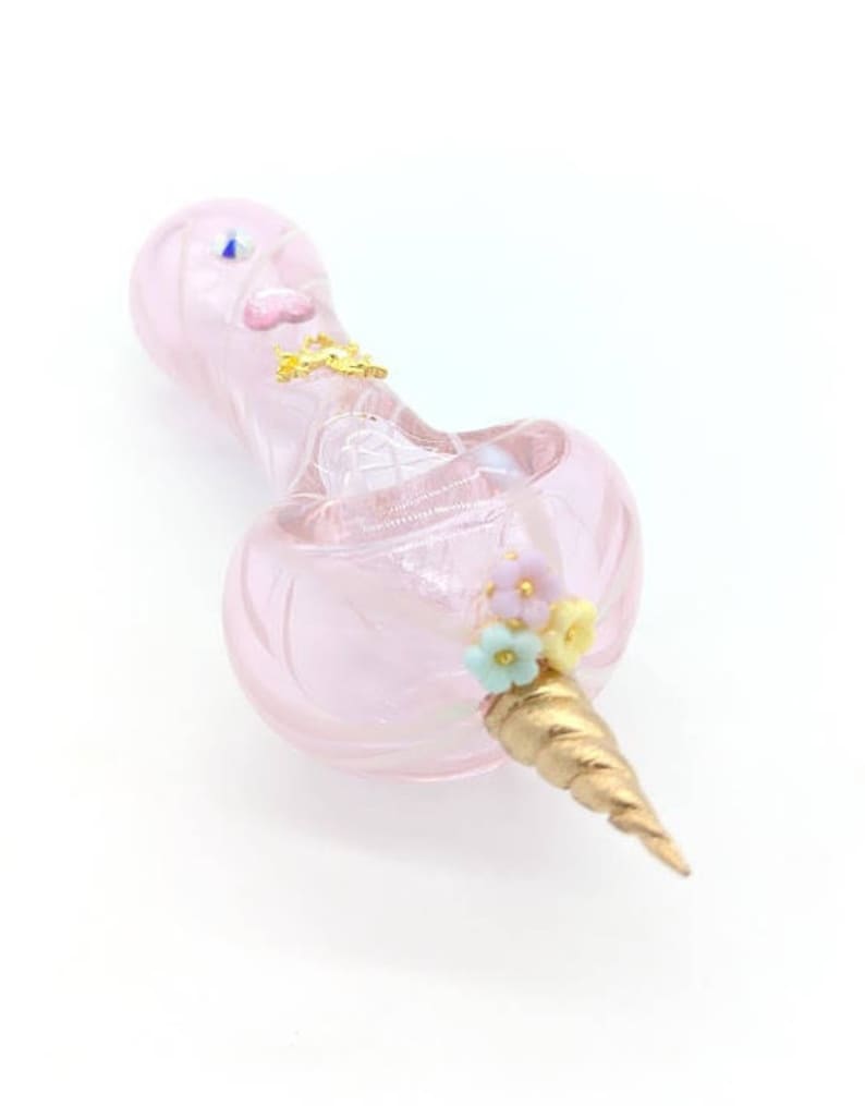 The Unicorn Pipe Glass Spoon Pipe Custom Glass Pipe Smoking Etsy