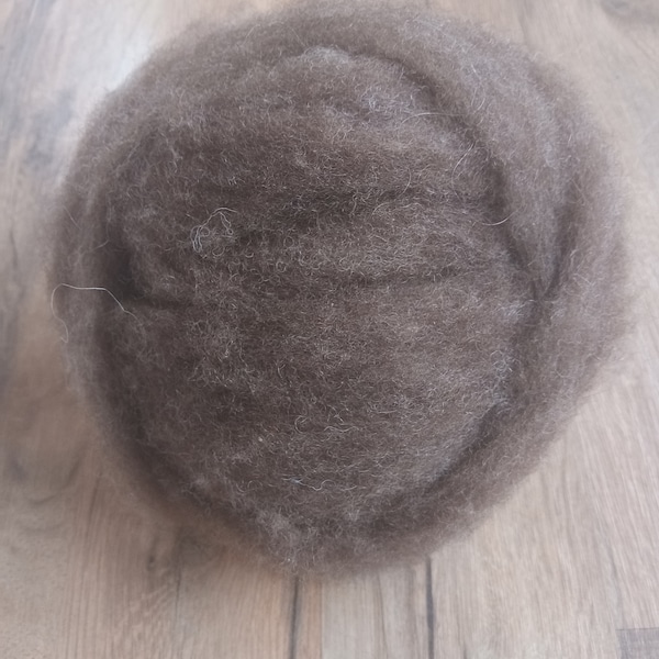 Romney/Finn Wool Roving Natural Colored