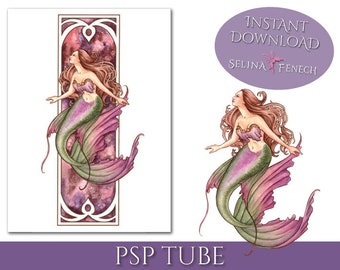 PSP Tagger Tube - Mermaid Earth - Mermaid Fantasy Digital Scrapbooking Descargar PSD Graphic