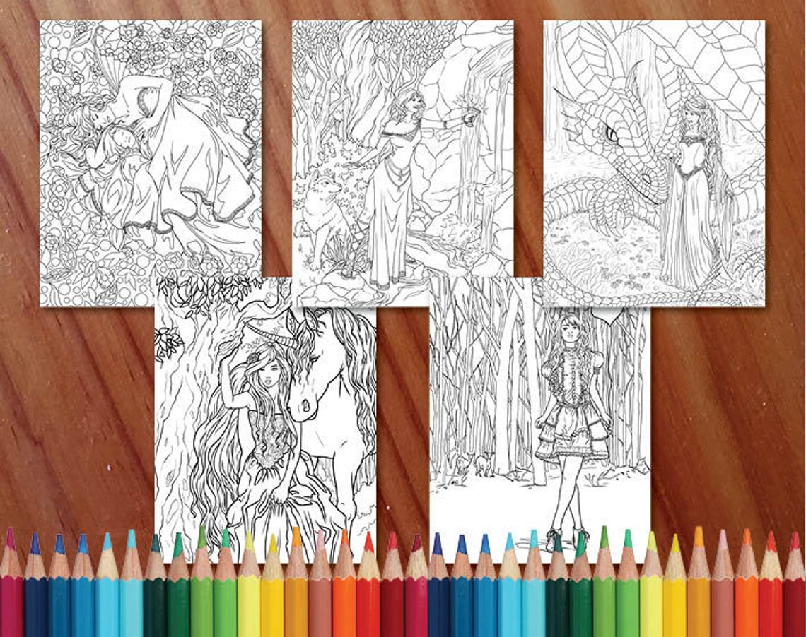 Enchanted Magical Forests Coloring Collection Coloring - Etsy