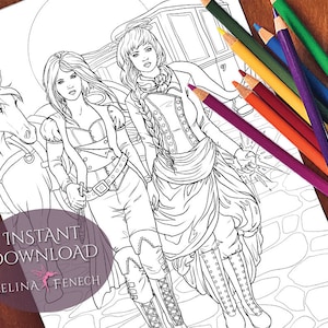 The Raid Memory's Wake Coloring Page/Digi Stamp Fantasy Printable Download by Selina Fenech