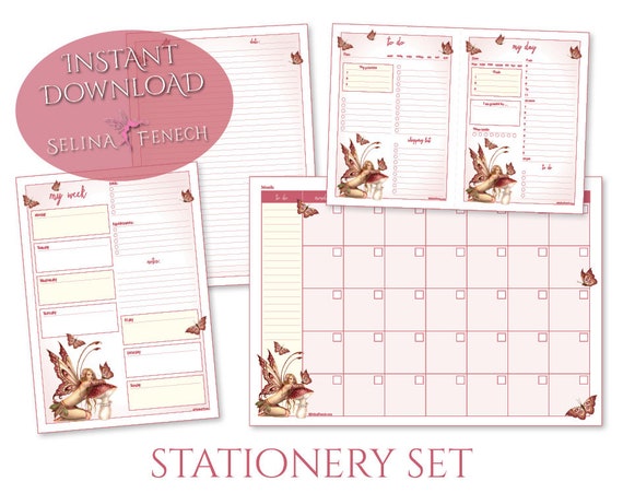 Small Things Stationery Set Calendar to Do List Letter Writing Paper Art Printable Scrapbooking Design Instant Download Etsy