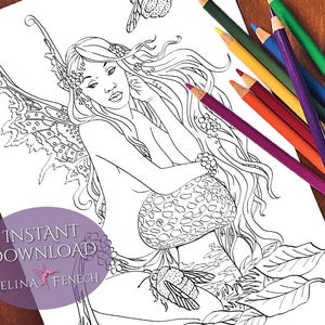 Melita Fairy Companions Página para colorear/Digi Stamp Fantasy Descarga imprimible por Selina Fenech