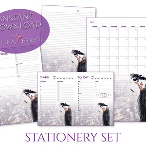 Vergebung Briefpapier Set Kalender To Do Liste Brief schreiben Papier Kunst Printable Scrapbooking Design Sofort Download