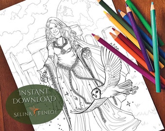 Stardust Soul Natural Enchantment Coloring Page/Digi Stamp Fantasy Printable Download by Selina Fenech