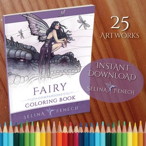 Fairy Companions Coloring Collection Malseite/Digi Stamp Fantasy zum Ausdrucken zum Download von Selina Fenech