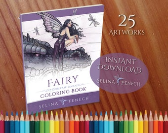 Fairy Companions Coloring Collection Coloring Page/Digi Stamp Fantasy Printable Download by Selina Fenech