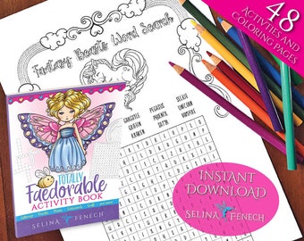 Totally Faedorable Activity Book Coloring Page/Digi Stamp Fantasy Printable Download by Selina Fenech