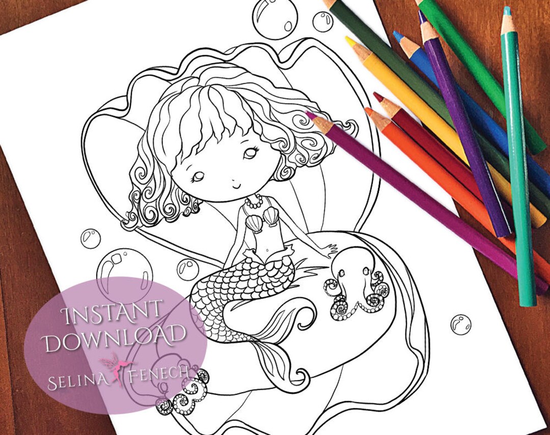 Clamshell Clan Faedorables Sweet and Simple Coloring Page/digi Stamp ...
