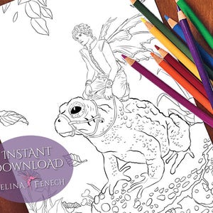 Barnabus und der Prinz Fee Gefährten Färbung Seite/Digi Stamp Fantasy Printable Download von Selina Fenech